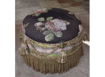 27. Antique Footstool W/ Needlepoint Top