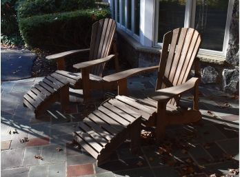 2. Teak Wood Adirondack Chairs With Otterman (2)
