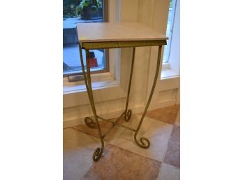 7. Wrought Iron Plant Stand Tile Top