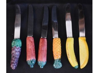 247. Porcelain Handle Fruit Knives(6)