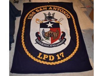 250. Unitied States Navy USS San Antonio LPD 17 Wool Blanket