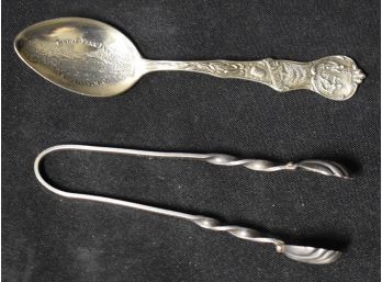 118. Sterling Silver Spoon & Tongs