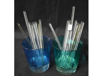 160. Collectors Lot Of Antique Glass Stirrers (18)