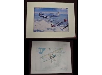 141. WWII Air Force Lithographs Sgd. (2)