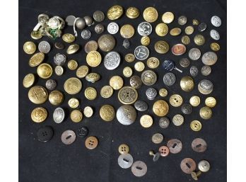 28. Collectors Lot Of Foreign Military Button Lot -109 Pcs.