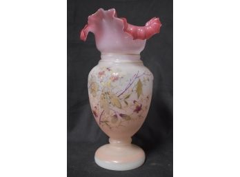155. Art Glass Victorian Bristol Vase.