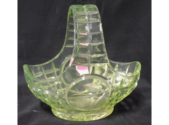 158. Vaseline Glass Basket