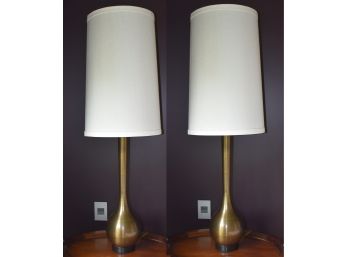 15. Pr. Large Brass Table Lamps