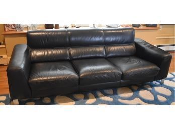 3. Designer Black Leather Sofa