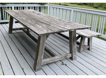 40. Teak Wood Picnic Table, Benches And 4 Chairs