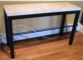 1. Marble Topped TV Stand