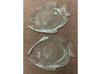 41. Glass Fish Serving Plates (2)