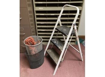 158. Step Ladder, Garbage Bins And Extension Cord