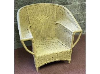 72. Mid Century Wicker Chair (painted)