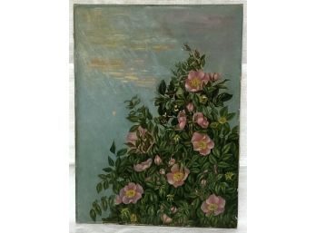 53. Antique Oil On Canvas: Floral Still Life