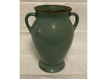 40. Blue Stoneware Double Handled Vase