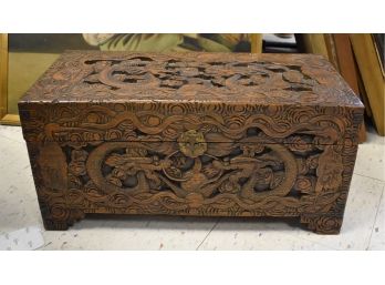 62. Heavily Carved Oriental Box