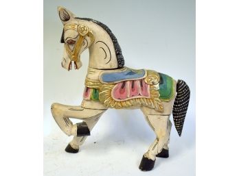 75. Antique Carved Painted Horse