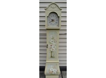47. Grandmothers Clock Floral Painted Case.