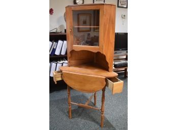 Vintage Maple Corner Cabinet
