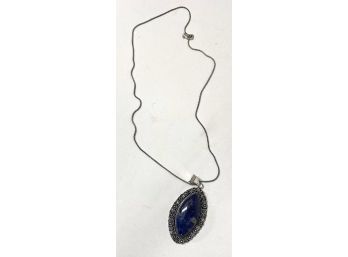 German Silver And Lapis Pendant