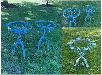 Five(5) Fancy Painted Iron Garden Tables