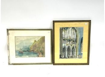 Kassof; Two(2) 20thC. Watercolors Signed
