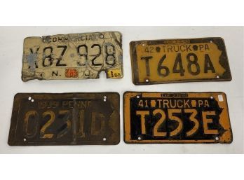 Antique Pennsylvania License Plates 1939, 42, And 43