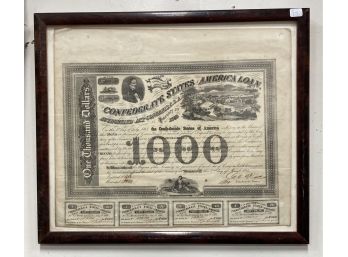 Confederate States Of America 1000 Dollar Loan