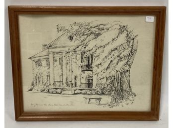 Boone Hall Charleston SC Lithograph Signed