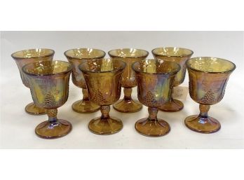Carnival Glass Goblets (8)