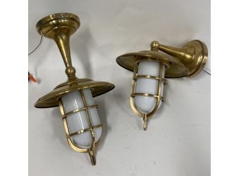 Pair Of Brass Ships Lanterns