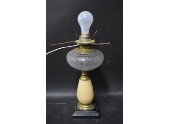 23. Electric Oil Lamp W/ Pressed Glass Font
