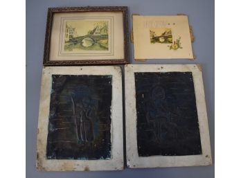 49. Pr. Antique Copper Relief And Others (4)