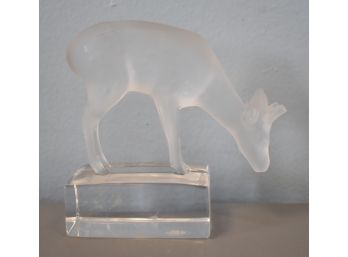 44. Lalique France Art Glass Deer Figurine Paperweight