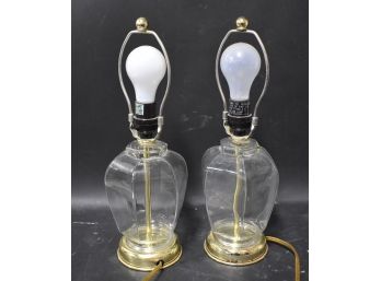 22. Pr. Glass  Lamps
