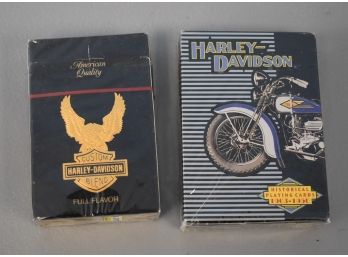 55. Harley Davidson Playing Cards And Collectible Cigarette Pack.