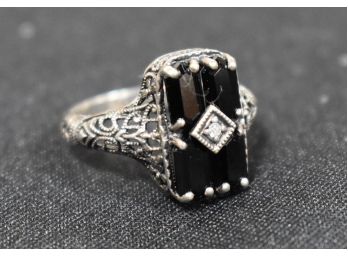 29. Sterling Silver And Onyx Ring