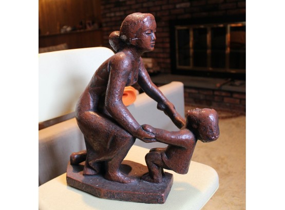 67. Mother And Child Figure Signed