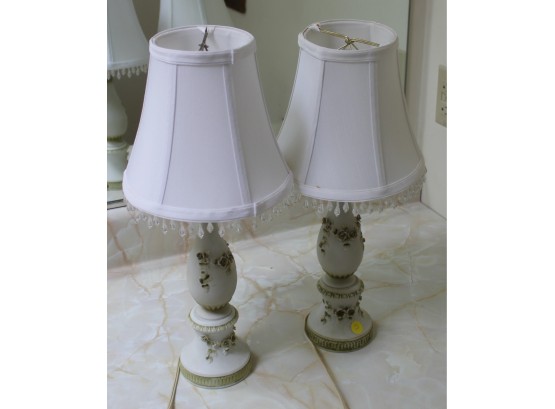 17. Pair Of Antique Porcelain Lamps