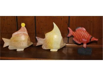 75. Wooden Figural Fish (3)