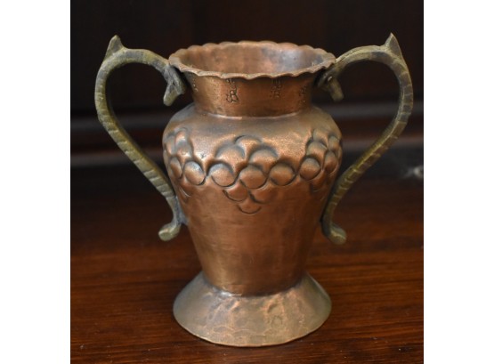 47. Arts And Crafts Style Double Handle Copper Pot