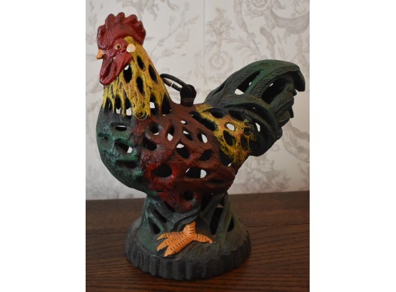 133. Hand Painted Cast Iron Rooster