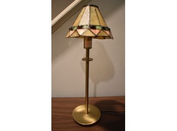 220. Decorative Table Lamp With Clip On Leaded Shade