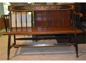 201. Antique Country House Painted Bench