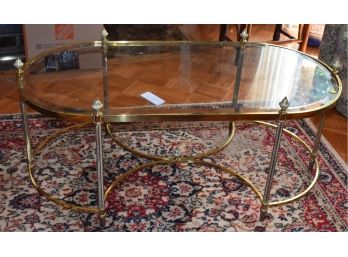 106. Glass And Brass Coffee Table