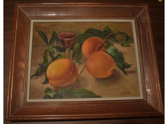 192. Oil On Canvas Signed S Fiore: Peaches