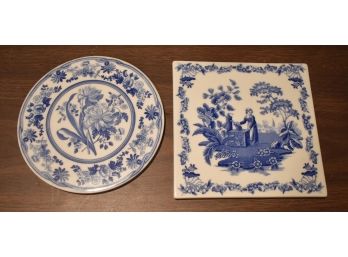 224. Spode Blue And White Trivets