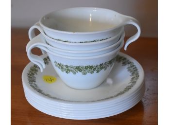 26. Corelle Tea Cups (4) - Saucers (7)