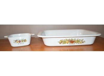 16.  Corning Ware Spice Of Life Baking Tray And Other Bowl